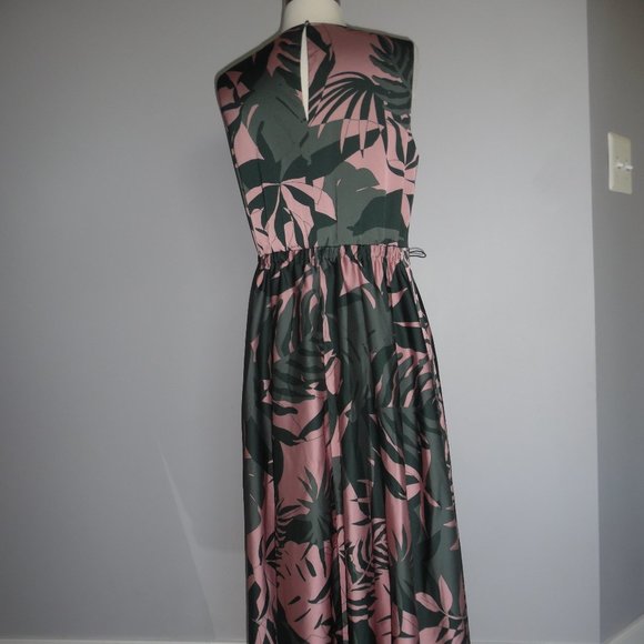 Ted Baker Dagny Exotic Palm Leaf Fit and Flare Draw cord  Print Dress - Picture 11 of 16